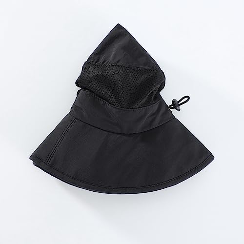 UPF50+ Kids Sun Hat with Neck Flap - Black, 3-7 Years