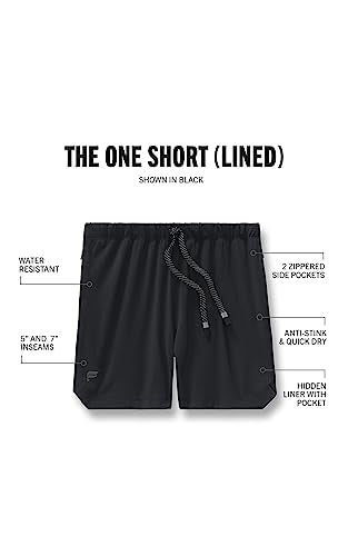Fabletics Men's The One 7" Inseam Workout & Swim Shorts - Black, Large