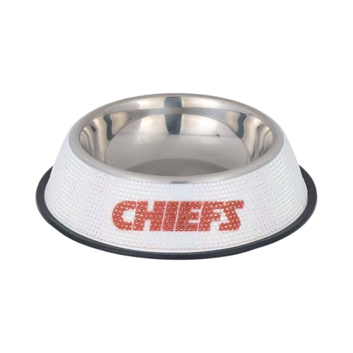 Kansas City Chiefs Bling Team Logo Stainless Steel Pet Bowl