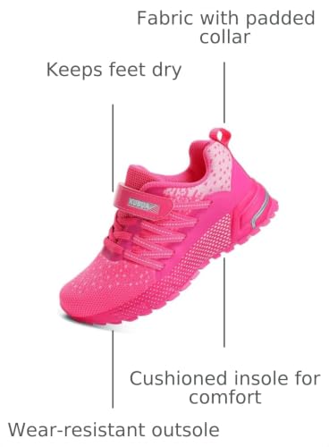 Kids Sneakers - Lightweight Breathable Tennis Shoes - Pink B