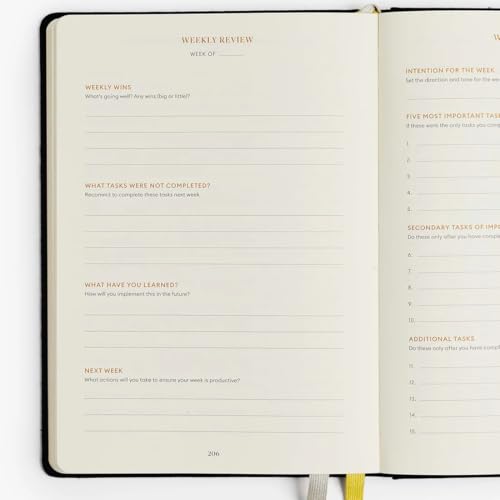 Intelligent Change Black 3-Month Productivity Planner | Undated A5 Daily & Quarterly Organizer