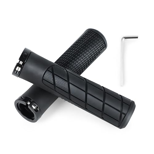 Mbeysaq 131mm Bike Handlebar Grips – Rubber Anti-Slip Lock-On with End Caps