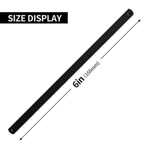 JUGREAT Professional Steel Mini Hacksaw Blades 6" / 150mm Length(24T 10 Pack), High Speed Steel Grounded Medium Teeth