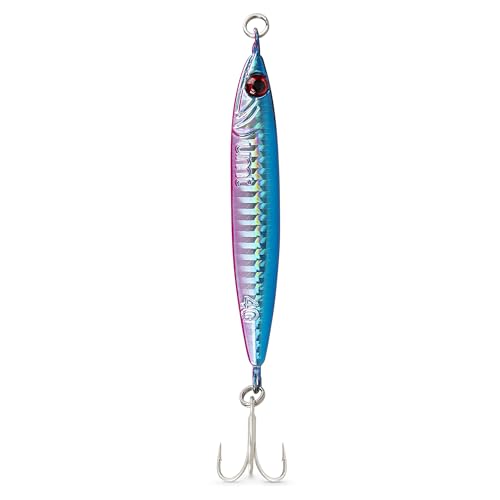 40g Casting Jig - Super Sharp Treble Hook, Pink & Blue