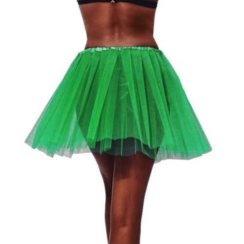 Layered Tutu Dance Skirt - Rave 1920s Style, One Size Green