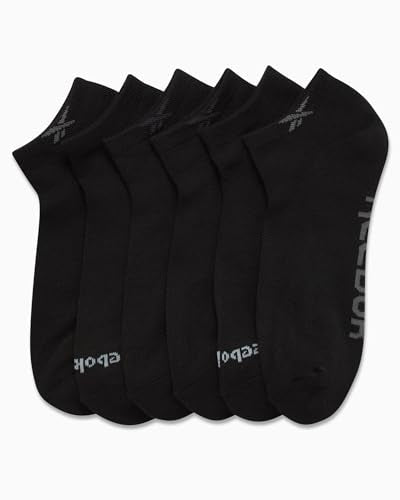 Reebok Men's Low Cut Athletic Socks 6 Pack Moisture Wicking Cushioned Performance