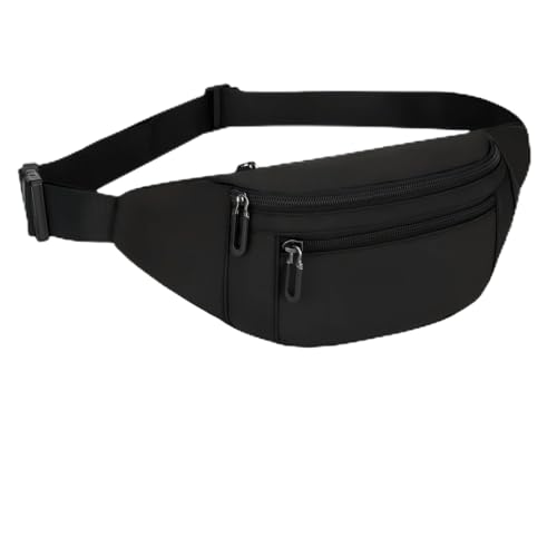 Lightweight Water-Resistant Fanny Pack with 3-Zipper Pockets