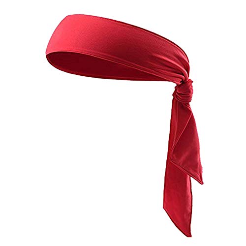 Moisture Wicking Sports Headband - Breathable Sweatband for Running - Red