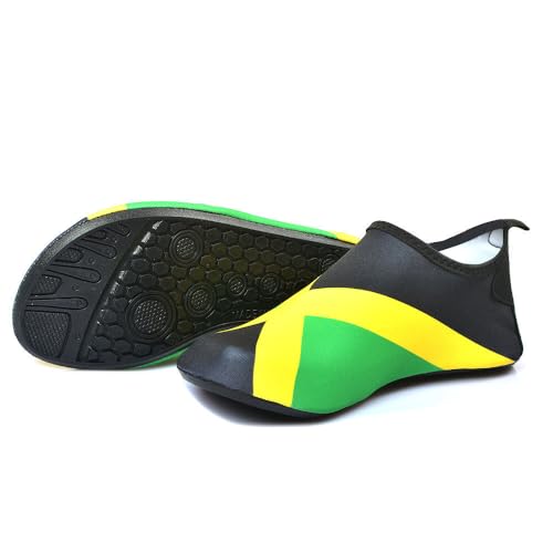 VOARYISA Water Shoes for Women & Men Quick-Dry Beach Surf Yoga Jamaica Flag 9.5-10.5 Women / 8.5-9.5 Men