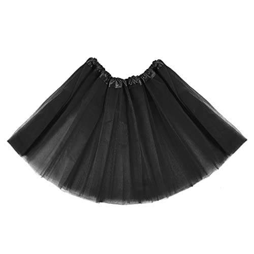 Women's Black Tulle Tutu Skirt - 3 Layer Dance Prom Skirt