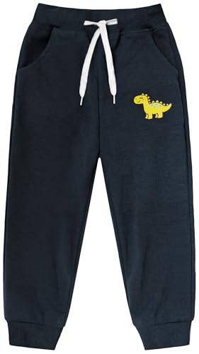 VOGRYE 6 Years Dinosaur Boys Sweatpants 3 Pack Lightweight Jogger Pants with Pockets