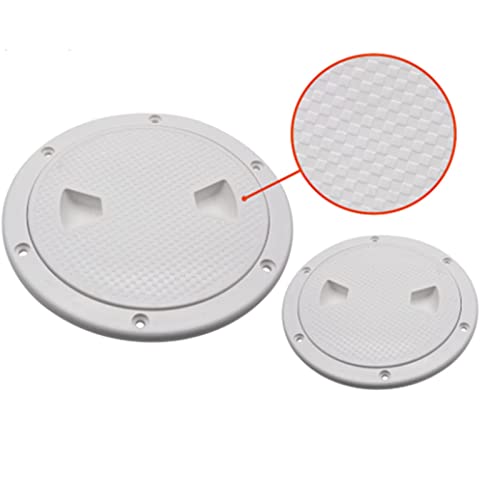 4-Inch Marine Non-Slip Inspection Deck Plate Hatch - White