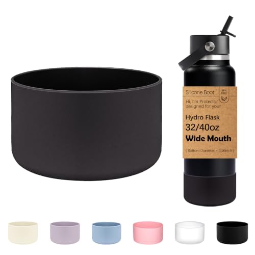 Silicone Boot for Hydro Flask 32-40oz Water Bottle - Black