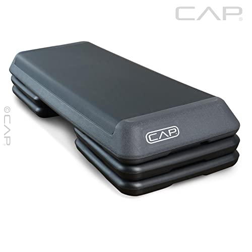 Adjustable Aerobic Step Platform with Risers - Gray
