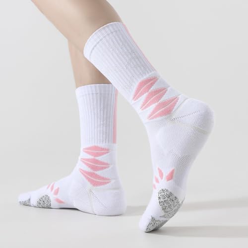 Athletic Crew Socks - 4 Pairs Breathable Cushioned Sports (6-12)