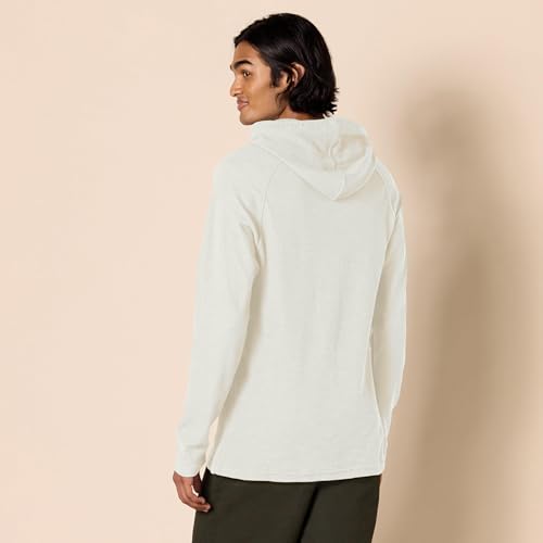 Men's Pullover Hoodie - Long Sleeve Slub Thermal, Large Tall / Ivory