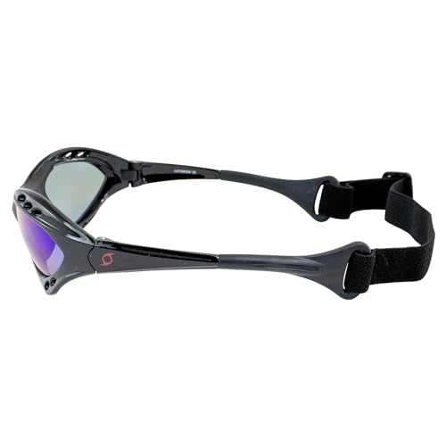 Polarized Jet Ski Floating Goggles - Black Frames, Blue Mirror