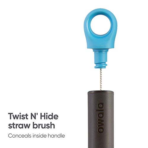 2-in-1 Water Bottle Brush Cleaner with Straw Brush - Smokey Blue