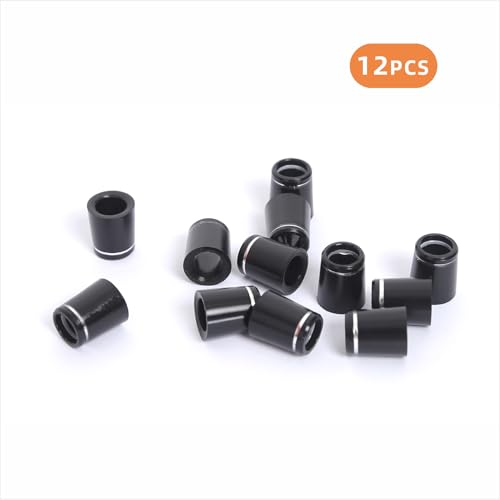 Black Golf Club Ferrules - 12 Pcs for 0.355'' Irons with Silver Ring
