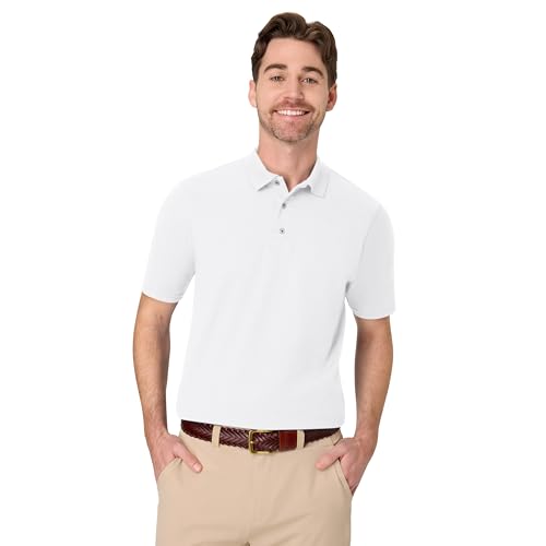 X-Large White Men's X-Temp Performance Polo Shirt - Odor Control