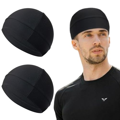 Cooling Skull Cap Helmet Liner - Moisture-Wicking Cycling Cap - Black