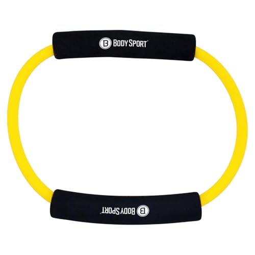 Medium Resistance Band with Foam Handles - Body Sport Loop Tubing for Strength & Rehab