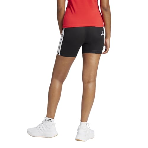 adidas Women's High-Waisted 3-Stripes Biker Shorts X-Large Black & White
