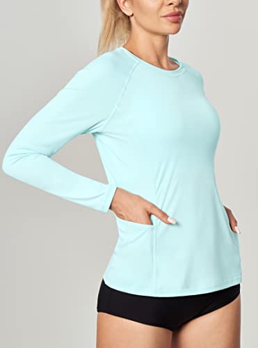 UPF 50+ Long Sleeve Women's Rash Guard Workout Top - Quick Dry Athletic Shirt