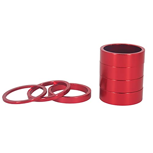 Aluminium Alloy Bike Headset Spacer Set - 7PCS Red 1-1/8"