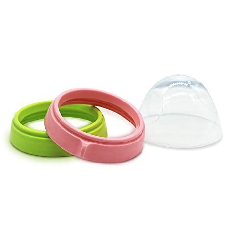 ROMIRUS Bottle Collar Rings Replacement Set for Comotomo Gen 1 (4-Pack, Pink)