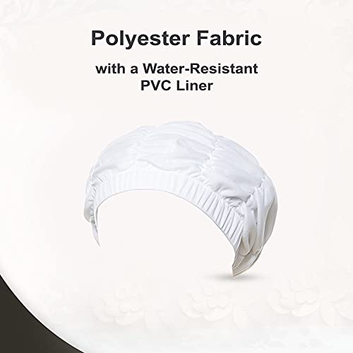 Women’s Shower Cap - Retro Bathing Swim Turban - White