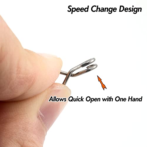 Fishing Speed Clips with Barrel Swivel - 20 Pack, #8-42LB
