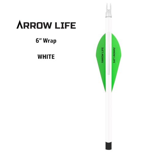 6-Inch Arrow Wraps 12 Pack for Archery - White, High Visibility Fletching Accessories
