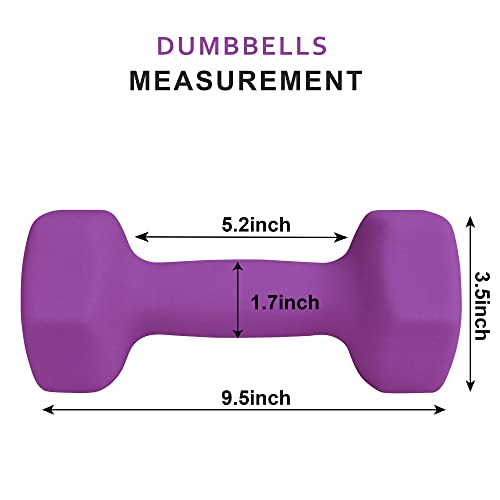 Balelinko 12 lb Neoprene Dumbbells Set of 2 – Non-Slip Grip, Anti-Roll Hex Free Weights for Home Gym