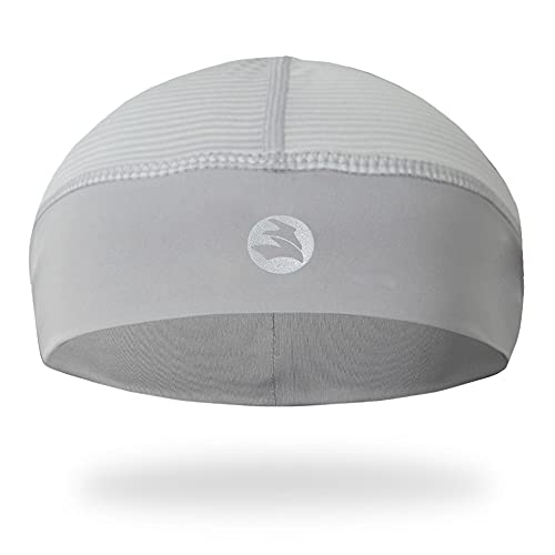 Cooling Helmet Liner - Low-Profile Stretch Cap for Summer - Light Grey