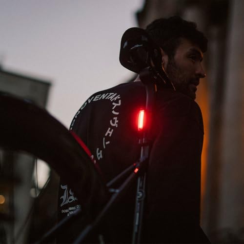 Knog Plus Bike Rear Light Black - USB Rechargeable Waterproof LED Tail Light for Cycling