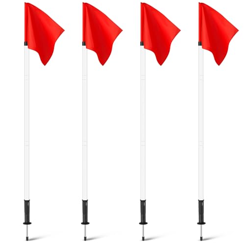 5 ft Soccer Corner Flags Set of 4 - Portable Agility Training Poles