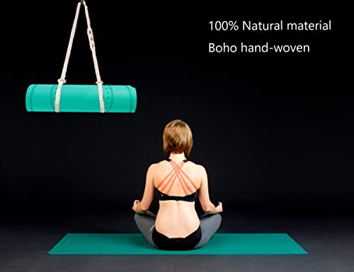 Macrame Yoga Mat Carrying Strap - Hand Woven Ivory