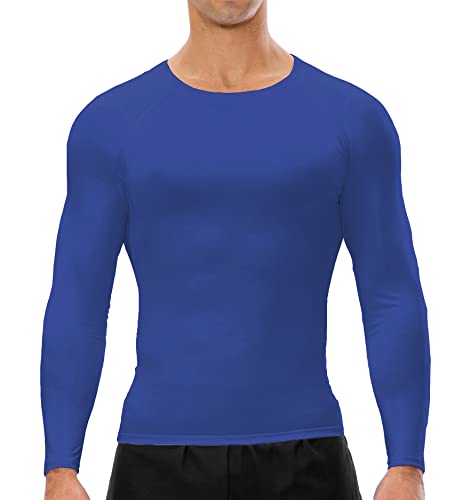 Men's Long Sleeve Compression Shirt - Blue / Small