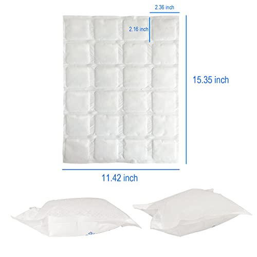 AUZPFRUM Reusable Ice Packs Sheets 5x24 Small Ice Cells for Cooler, Lunch Bags, Insulated Boxes (White)