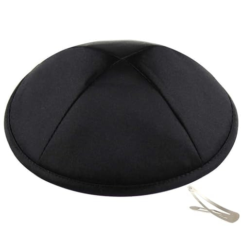 Deluxe Satin Kippah Yarmulke for Kids & Adults - Black