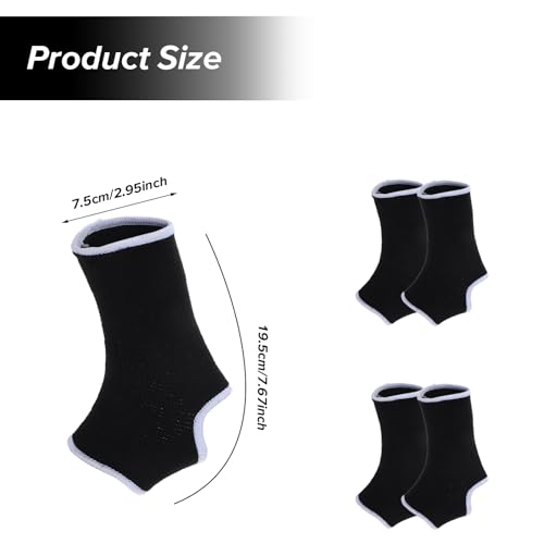 Kids Ankle Brace Compression Sleeves - 2 Pairs Black & White