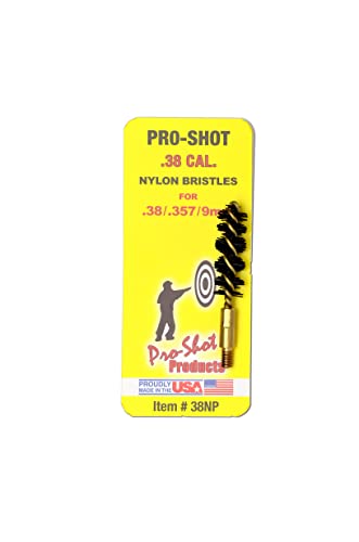 6mm Nylon Bore Brush - Heavy-Duty Brass Core for .38 CAL