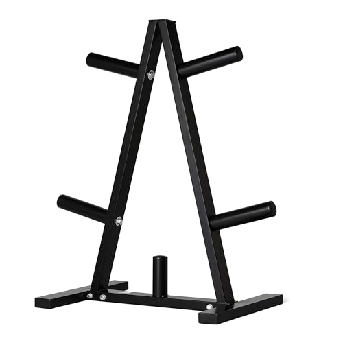 Weight Plate Tree Rack - Durable Steel, 300 lbs Capacity, 2" Storage