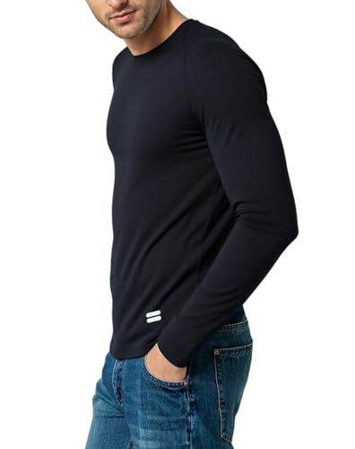 Men's Long Sleeve Quick Dry Base Layer Shirt - Medium / Black
