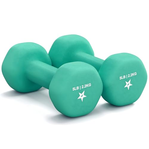 Neoprene Coated Dumbbell Hand Weights - Set of 2, Multiple Weights & Colors