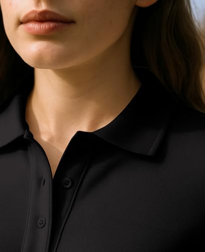 Andrew Scott Women's Golf Polo Shirts 3-Pack | Quick Dry V-Neck Collared Tops for Women
