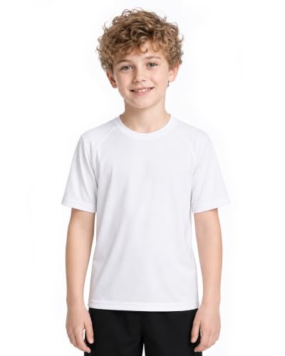 Boys Swim Shirt Toddler Rash Guard UPF 50+ Quick Dry - Medium White