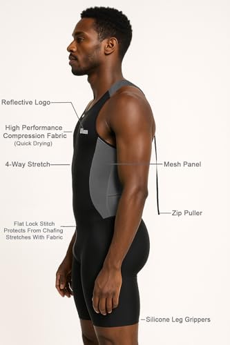 Men's Padded Triathlon Suit - Sleeveless Quick Dry Swim & Bike