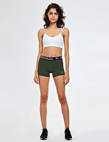 Women's Compression Volleyball Shorts - 3"/7" - Medium Olive Green